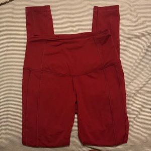 deep red victoria secret leggings full length